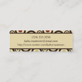 Moderner Retro Polka Dot Maßgeschneiderte Visitenk Mini Visitenkarte (Rückseite)