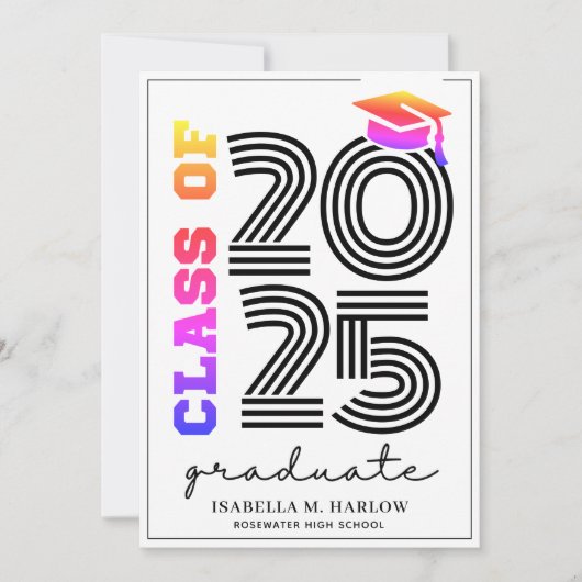 Moderner Retro-Rainbow-Abschluss Ankündigung (Vorderseite)