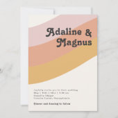 Moderner Retro-Regenbogen der 70er Jahre - alles i Einladung (Vorderseite)