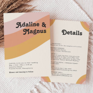 Moderner Retro-Regenbogen der 70er Jahre - alles i Einladung