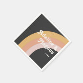 Moderner Retro-Regenbogen der 70er Jahre | Dark We Serviette (Ecke)