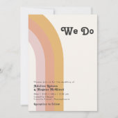 Moderner Retro-Regenbogen der 70er Jahre, den wir Einladung (Vorderseite)