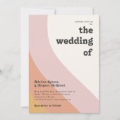 Moderner Retro-Regenbogen der 70er Jahre - die Hoc Einladung (Vorderseite)