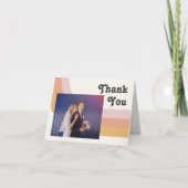 Moderner Retro-Regenbogen der 70er Jahre | Foto ge Dankeskarte (Vorderseite)