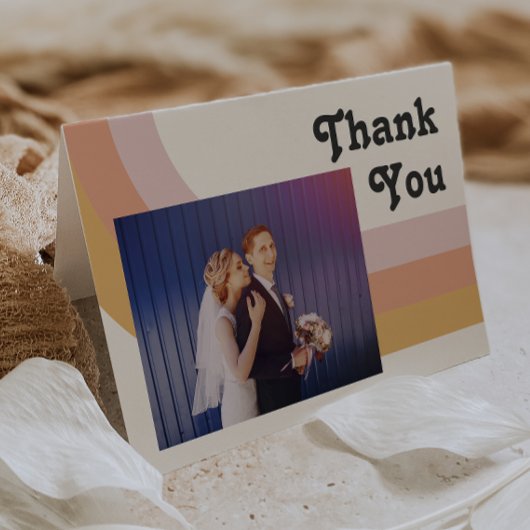 Moderner Retro-Regenbogen der 70er Jahre | Foto ge Dankeskarte