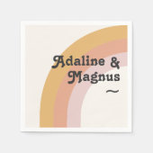 Moderner Retro-Regenbogen der 70er Jahre | Hochzei Serviette (Vorderseite)