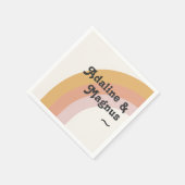Moderner Retro-Regenbogen der 70er Jahre | Hochzei Serviette (Ecke)