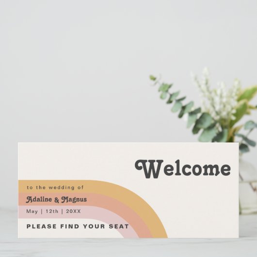 Moderner Retro-Regenbogen der 70er Jahre | Seekart (Stehend Vorderseite)