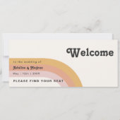 Moderner Retro-Regenbogen der 70er Jahre | Seekart (Rückseite)