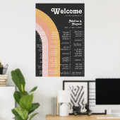 Moderner Retro-Regenbogen | Dunkle Alphabetische S Poster (Heimbüro)