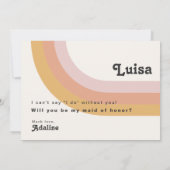 Moderner Retro-Regenbogen | Trauzeugin Vorschlagsk Einladung (Rückseite)