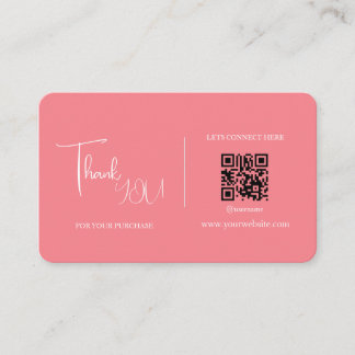 Moderner Retro rosa benutzerdefinierter QR-Code Da Visitenkarte