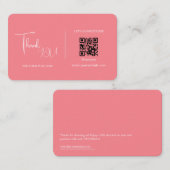 Moderner Retro rosa benutzerdefinierter QR-Code Da Visitenkarte (Vorne/Hinten)
