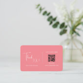 Moderner Retro rosa benutzerdefinierter QR-Code Da Visitenkarte (Stehend Vorderseite)