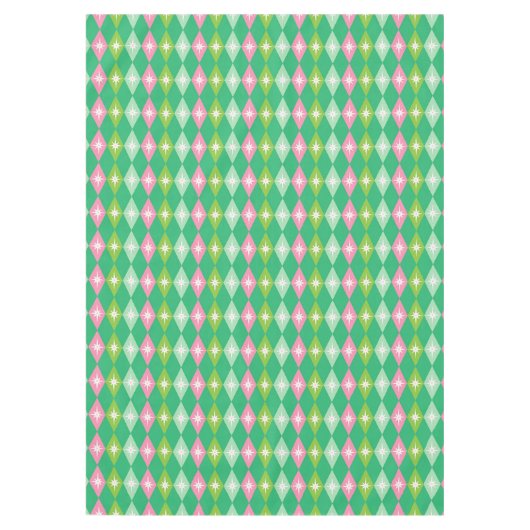 Moderner Retro-Rosa und grüner Diamant aus dem Mit Tischdecke (Vorderseite)