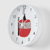 Moderner Retro Roter Skilift Gondelbahn weiß Uhr (Winkel)