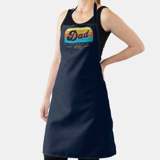Moderner Retro-Sonnenuntergang Vater Daughters Cus Schürze (InSitu)