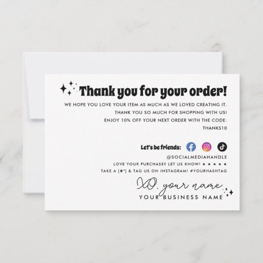 Moderner Retro-Support für kleine Unternehmen Viel Einladung (Rückseite)