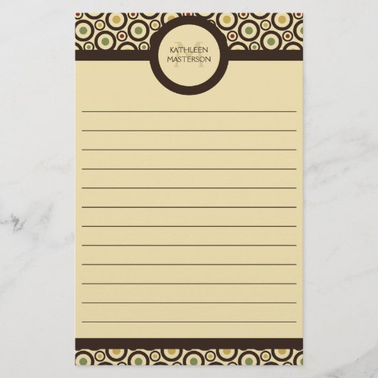 Moderner Retro Tupfen gezeichnete Gewohnheit Briefpapier (Vorderseite)