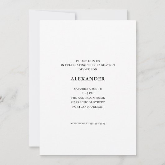 Moderner Retro Typografy Foto Abschluss Einladung (Rückseite)