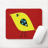 Moderner Retro Vogel Mousepad (Mit Mouse)