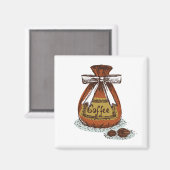 Moderner Retrokaffee l Coffeine l Latte l Brown Magnet (Vorderseite/Rückseite)