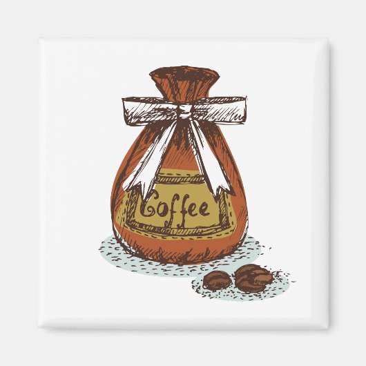 Moderner Retrokaffee l Coffeine l Latte l Brown Magnet (Vorne)