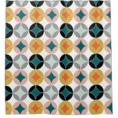 Moderner Retrostil des Mitteljahrhunderts Gemuster Duschvorhang (Vorderseite)