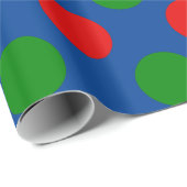 Moderner Riesengrün Blaue Polka Dots Weihnachten Geschenkpapier (Rolleneckpunkt)