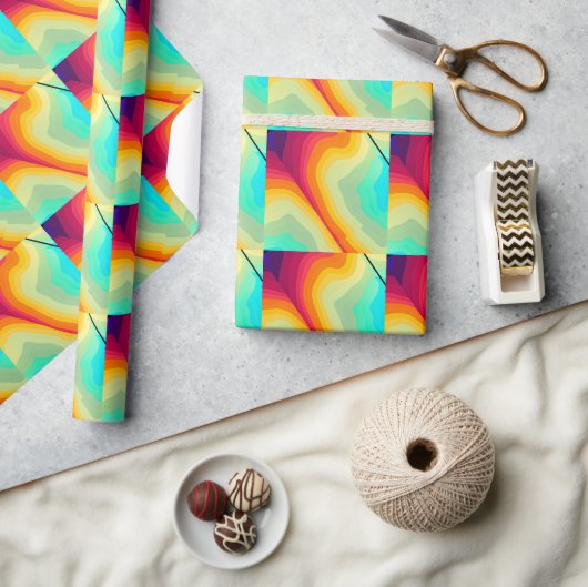 Moderner, rissiger, bunter Stylist Geschenkpapier (Kunsthandwerk)