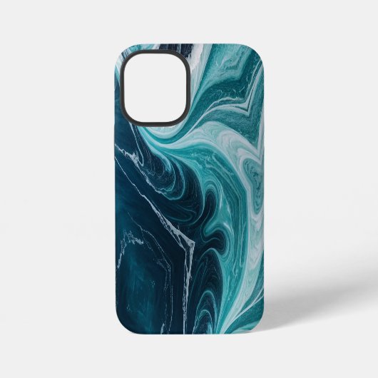 Moderner, rissiger Gold-blauer Marmor-Stylist iPhone Hülle (Rückseite)