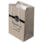 Moderner RN Nursing School Abschluss Custom Mittlere Geschenktüte (Rückseite Schrägansicht)