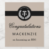 Moderner RN Nursing School Abschluss Custom Weinetikett (Einzelnes Label)