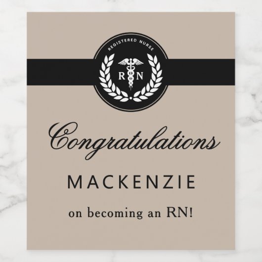 Moderner RN Nursing School Abschluss Custom Weinetikett (Einzelnes Label)