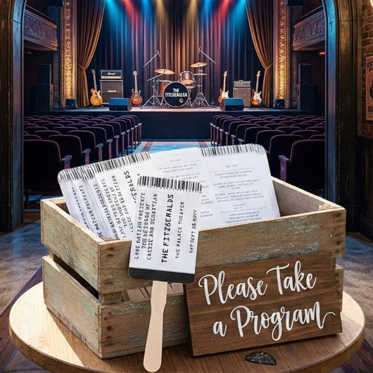 Moderner Rockkonzert-Ticket-Hochzeitsprogramm Fächer