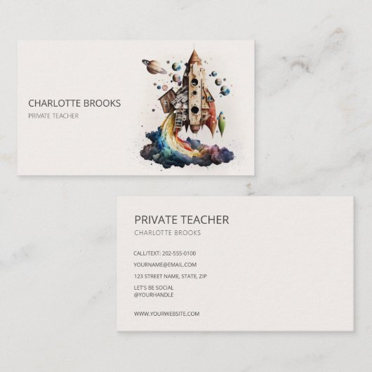 Moderner Rollenspiellehrer Visitenkarte (Vorne/Hinten)