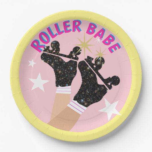 Moderner Roller Babe Skater Derby Skaten Gift Pappteller (Vorderseite)