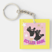 Moderner Roller Babe Skater Derby Skaten Gift Schlüsselanhänger (Vorderseite)