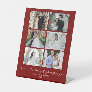 Moderner Romantischer 6-Foto-Collage Valentinstag Sockelschild