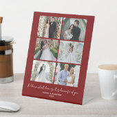 Moderner Romantischer 6-Foto-Collage Valentinstag Sockelschild (In SItu)