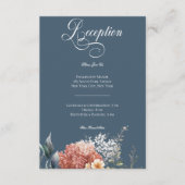 Moderner Romantischer Blauer Garten Empfang Begleitkarte (Vorderseite)