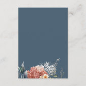 Moderner Romantischer Blauer Garten Empfang Begleitkarte (Rückseite)
