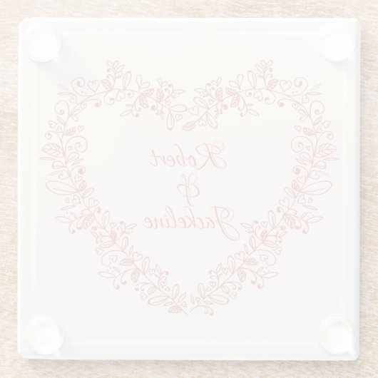 Moderner romantischer Blumenroter Valentinstag Glasuntersetzer (Rückseite)