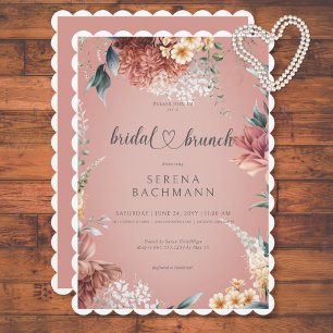 Moderner Romantischer Garten Floral Bridal Brunch Einladung