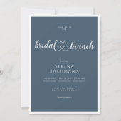 Moderner romantischer Minimal Blue Bridal Brunch Einladung (Vorderseite)