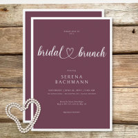 Moderner romantischer Minimal Burgundy Bridal Brun