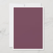 Moderner romantischer Minimal Burgundy Bridal Brun Einladung (Rückseite)