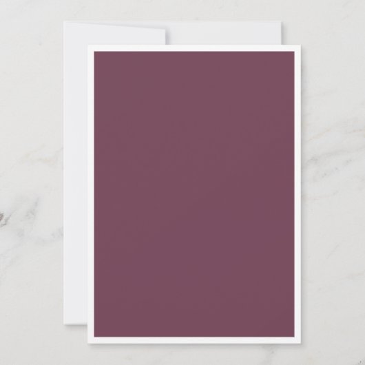 Moderner romantischer Minimal Burgundy Bridal Brun Einladung (Rückseite)