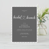 Moderner romantischer Minimal Gray Bridal Brunch Einladung (Stehend Vorderseite)