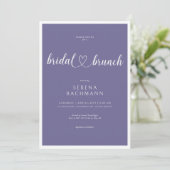 Moderner romantischer Minimal Lavender Bridal Brun Einladung (Stehend Vorderseite)